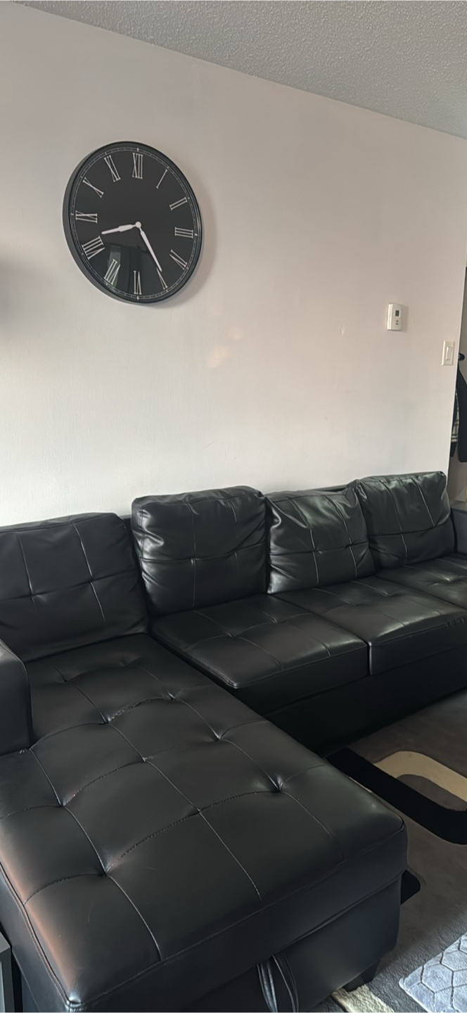 Black Sectional Couch - photo 3