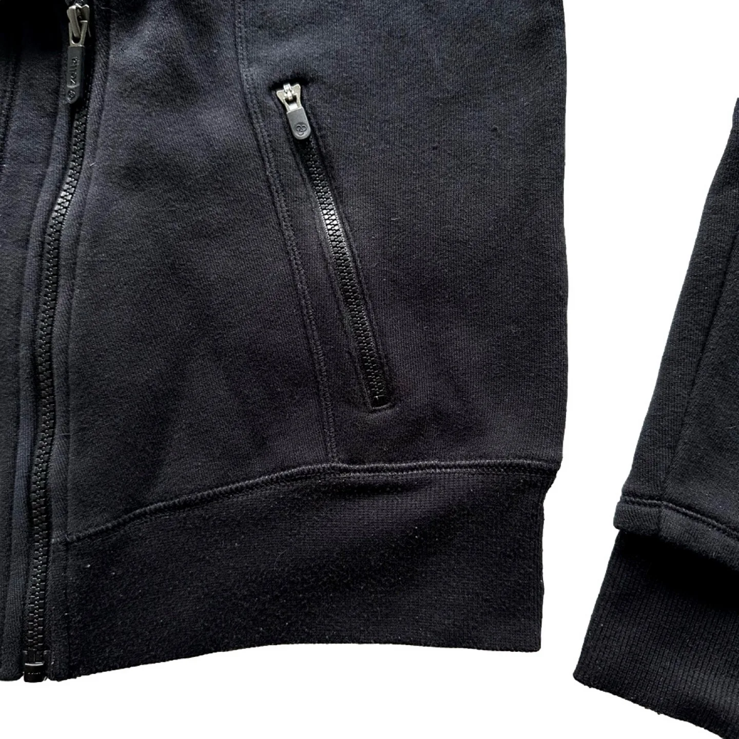 Zella Asymmetrical Black Zip Up Active Leisure Jacket Size Large image indicator(8)