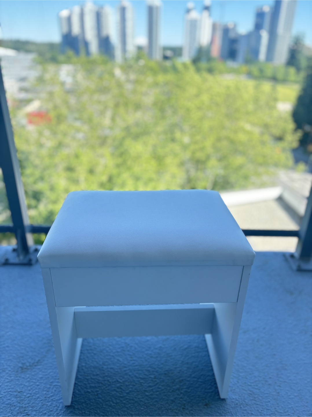 White Vanity Stool - photo 5