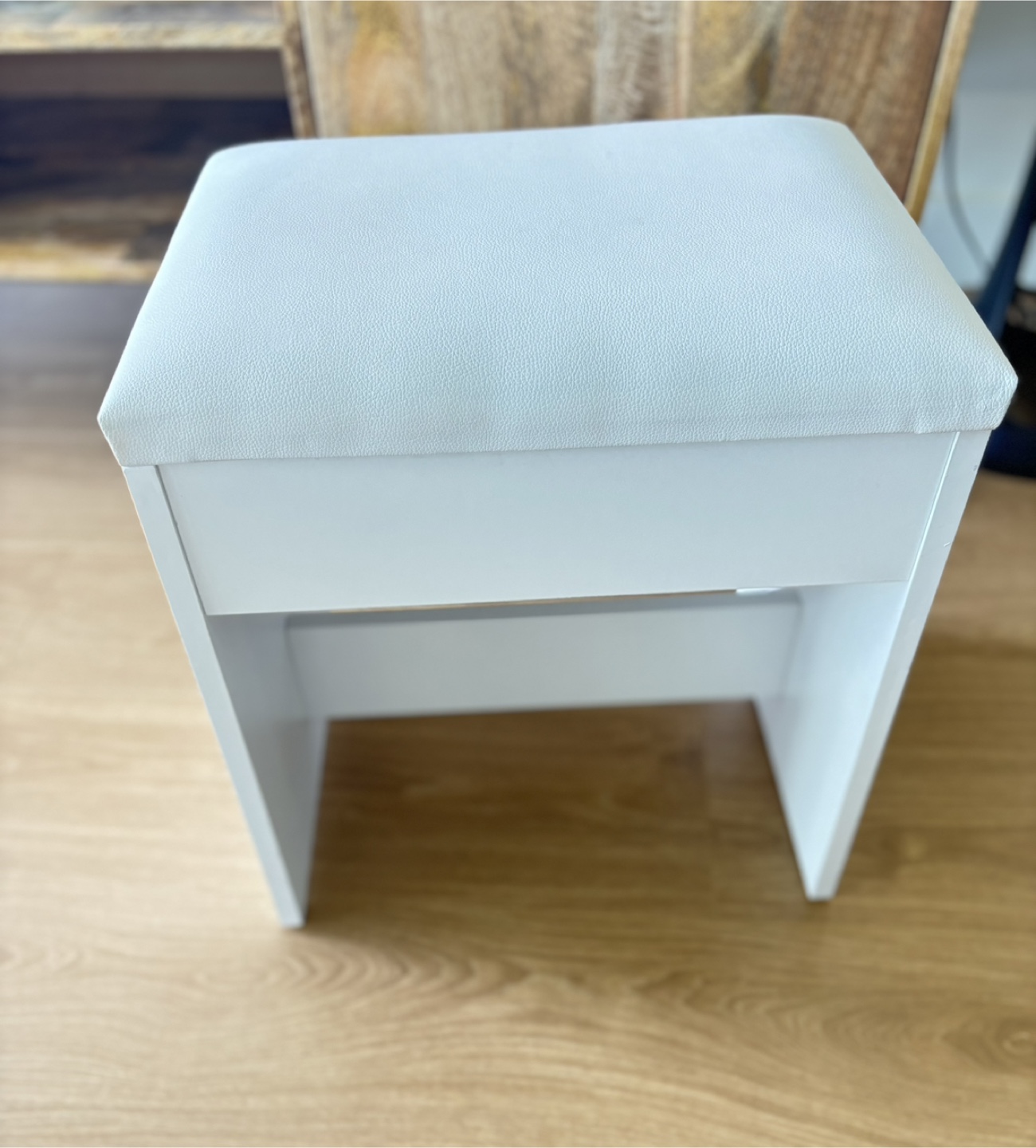 White Vanity Stool - photo 4