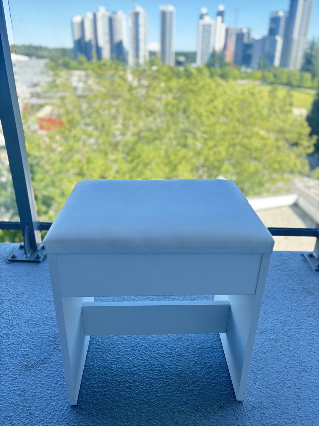 White Vanity Stool - photo 3