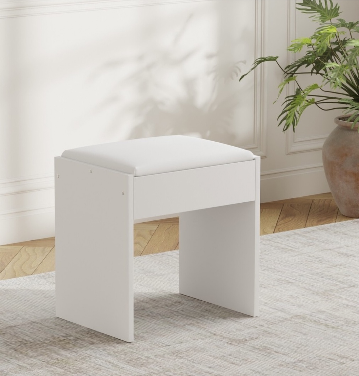 White Vanity Stool