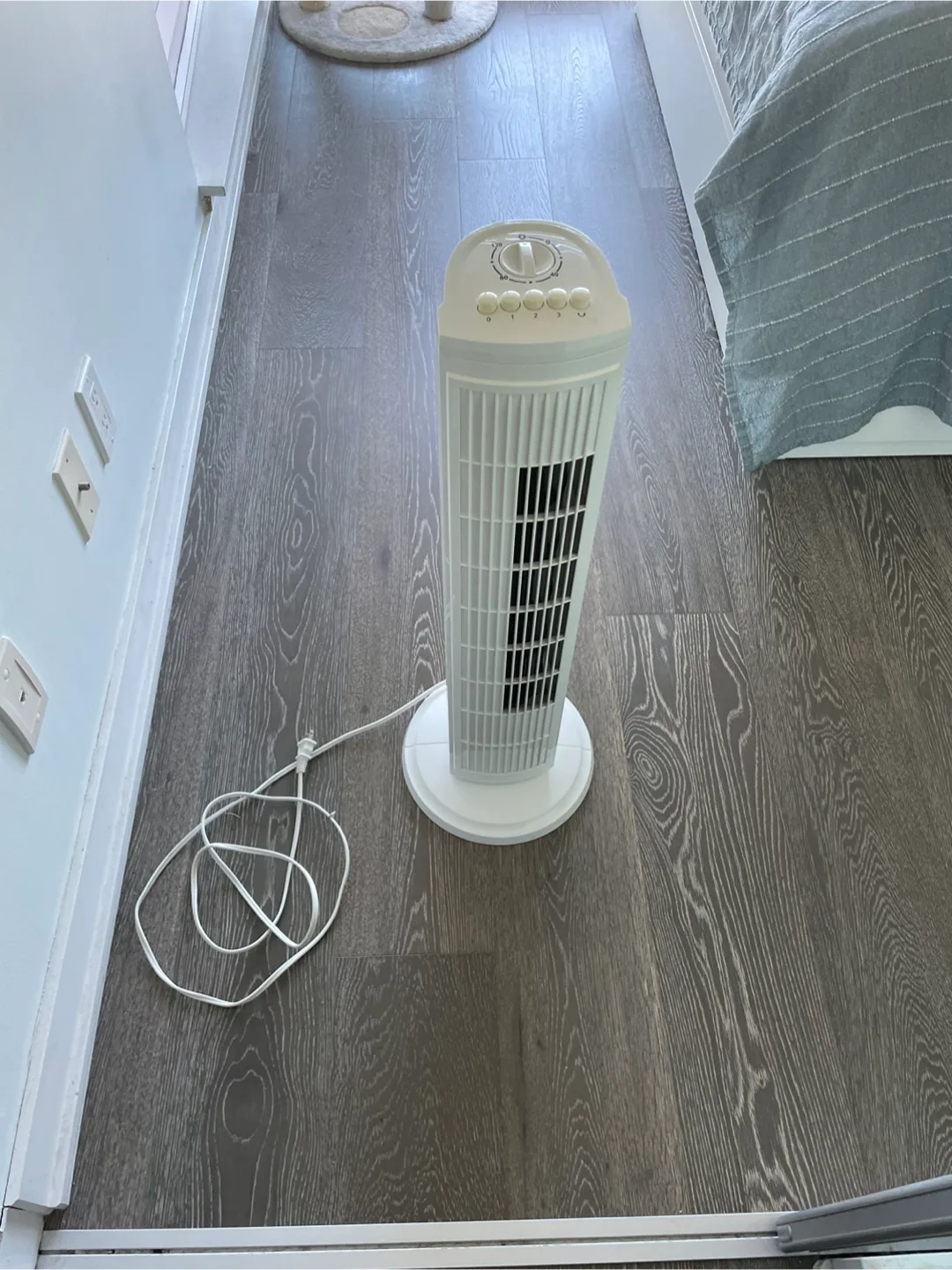 White Oscillating Tower Fan thumbnail