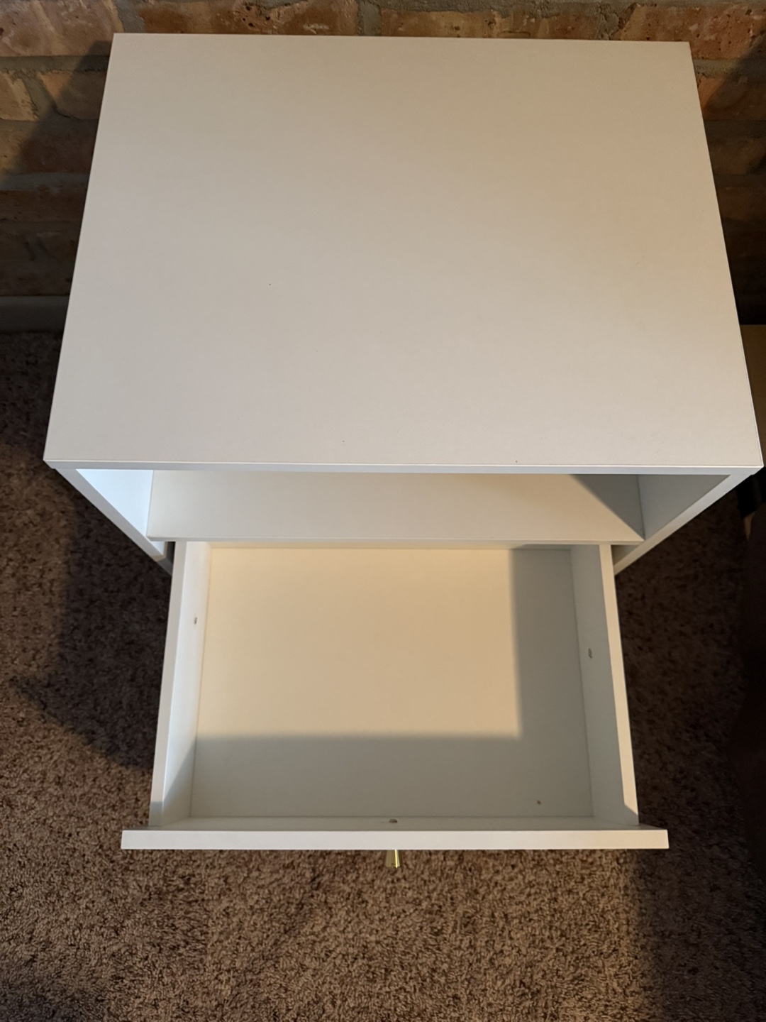 Modern White Nightstand with Gold Legs - photo 2