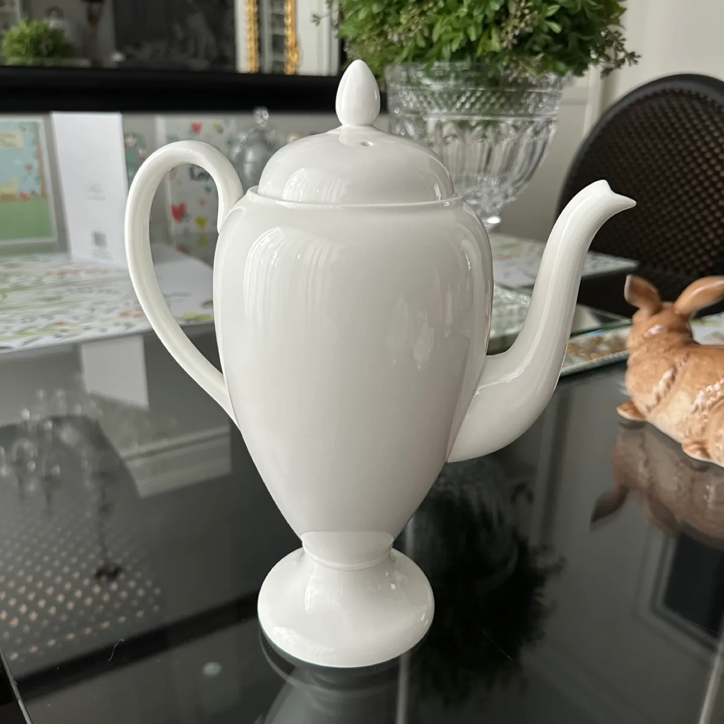 Wedgwood plain white coffee pot thumbnail