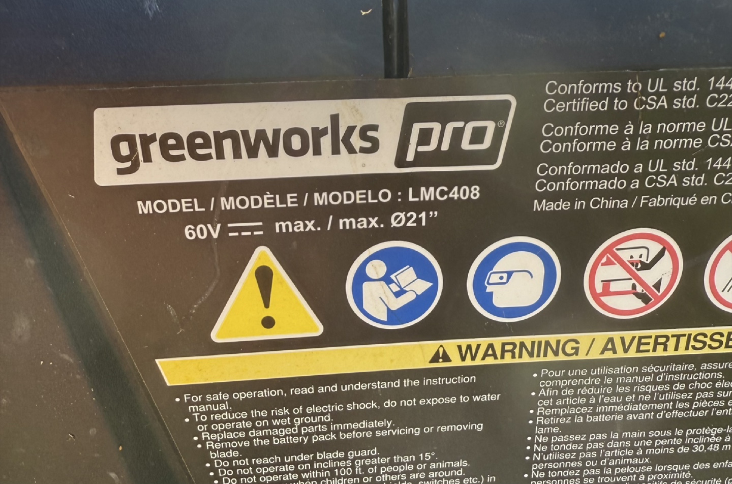 Greenworks Pro 21" Self-Propelled Lawn Mower - photo 3