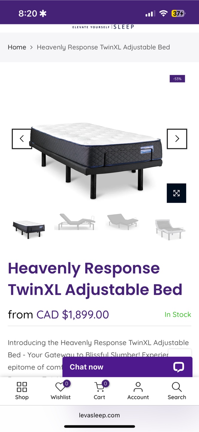 Heavenly Response TwinXL Adjustable Bed