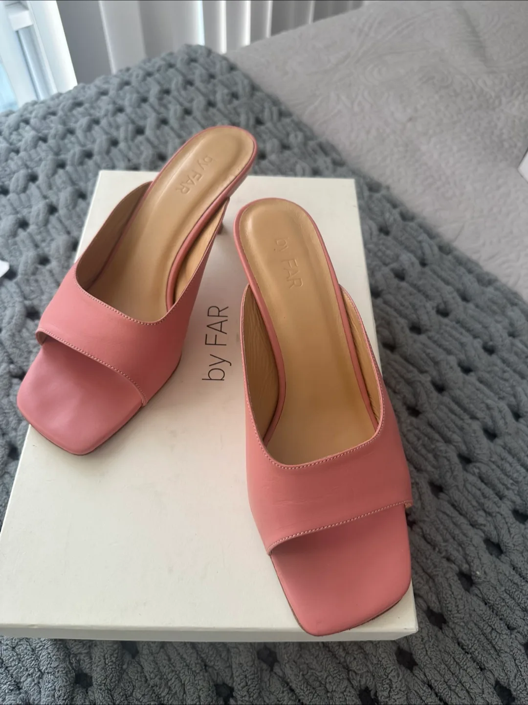 By Far Coral Pink Leather Mules EU 38 thumbnail