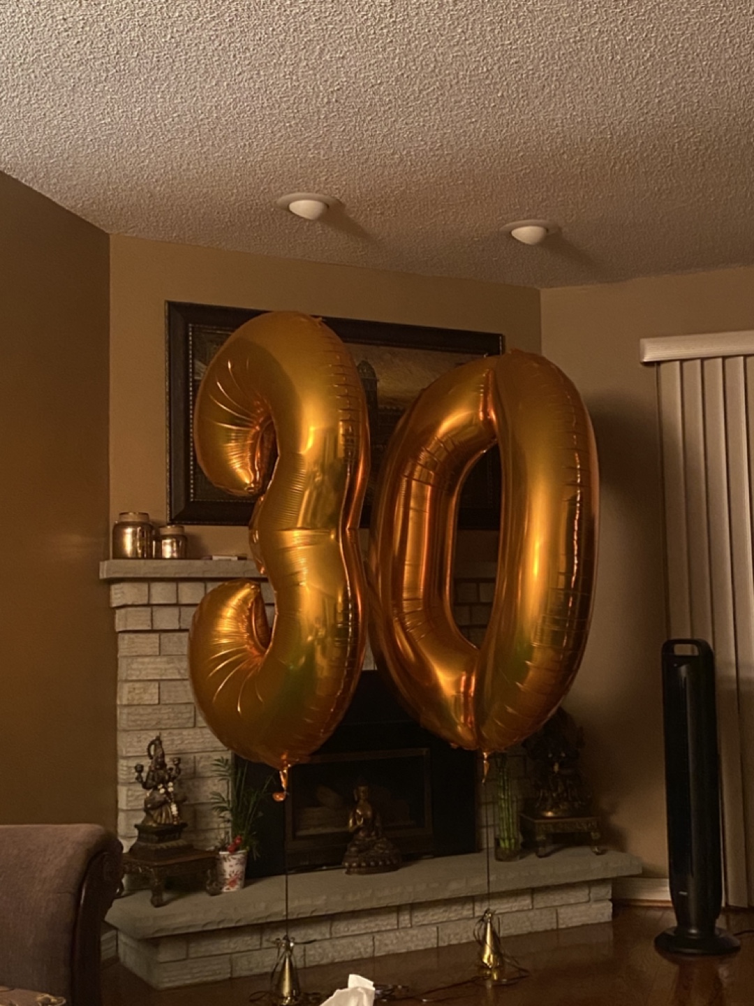 Gold Number Balloons