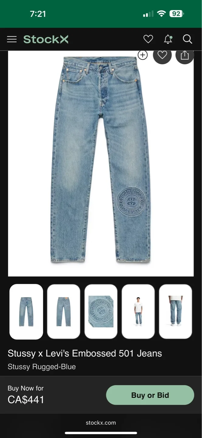 Stussy x Levis Embossed 501 Jeans image indicator(10)