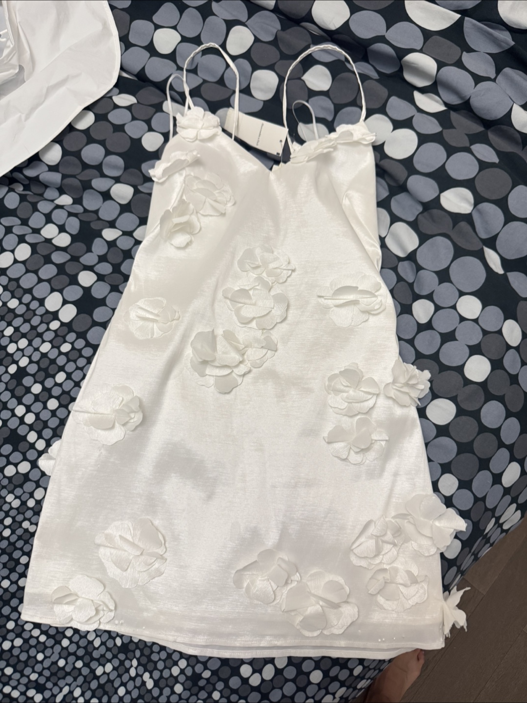 Abercrombie&Fitch Appliqué Floral White Dress XS