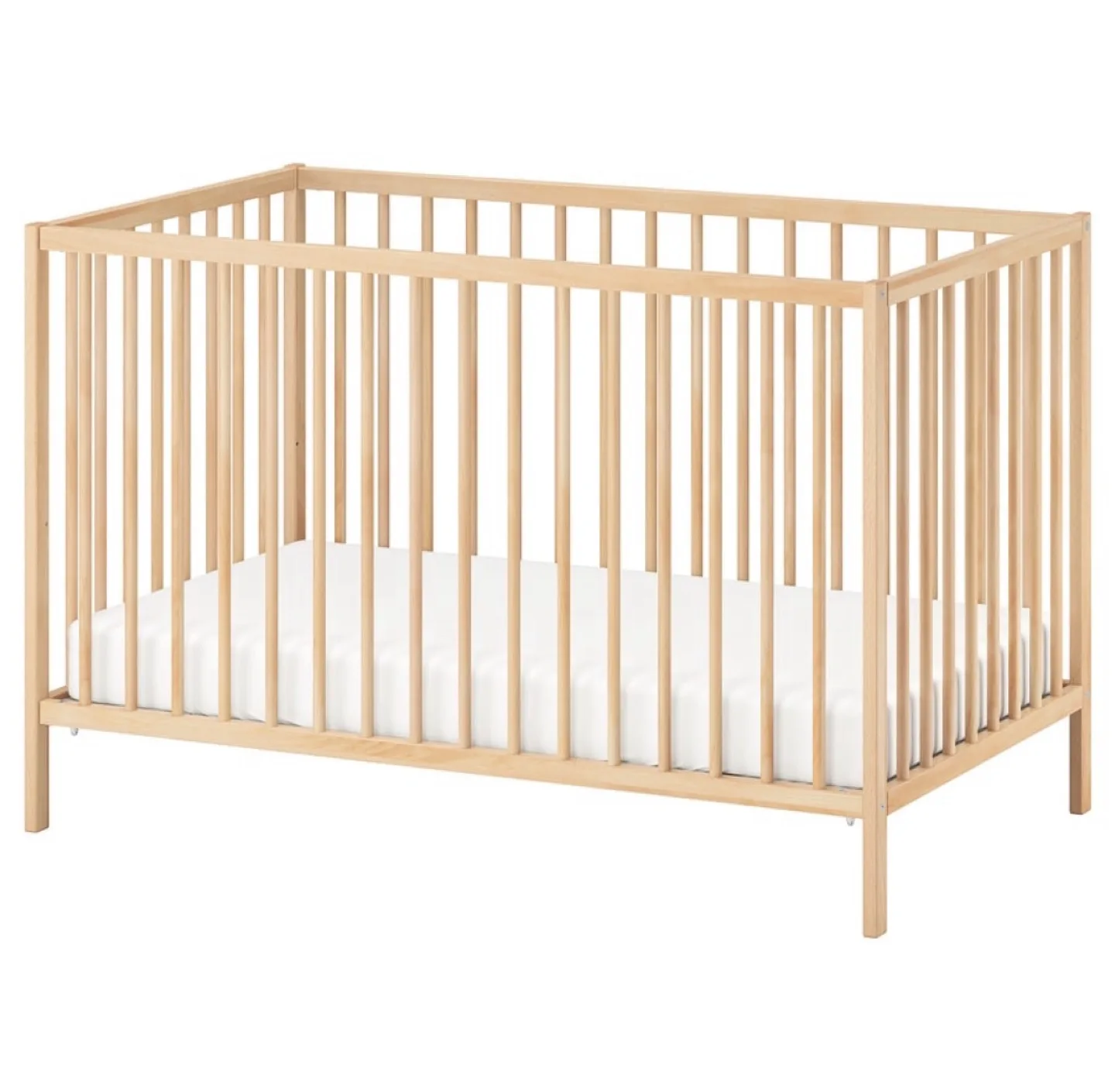 ikea Wooden Crib with Mattress thumbnail