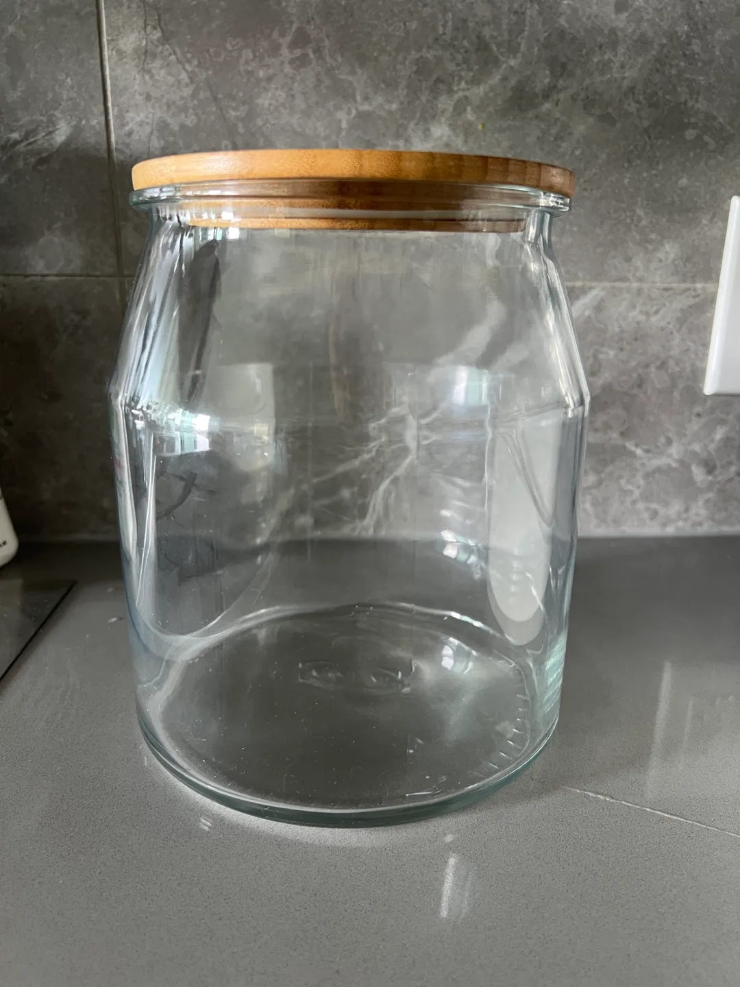 Jar with lid, glass/bamboo, 3.3 l thumbnail