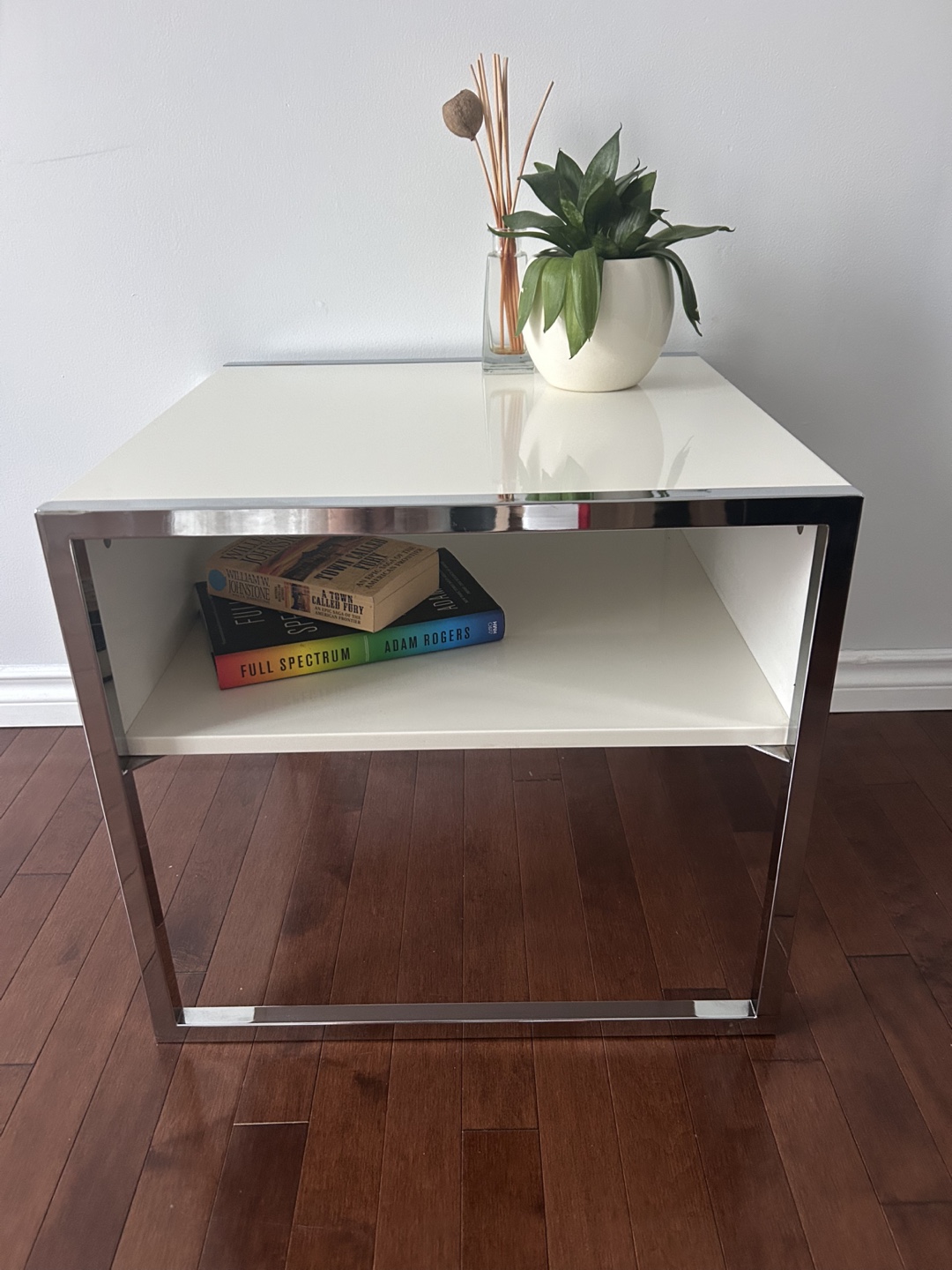 Glossy White Square Side Table