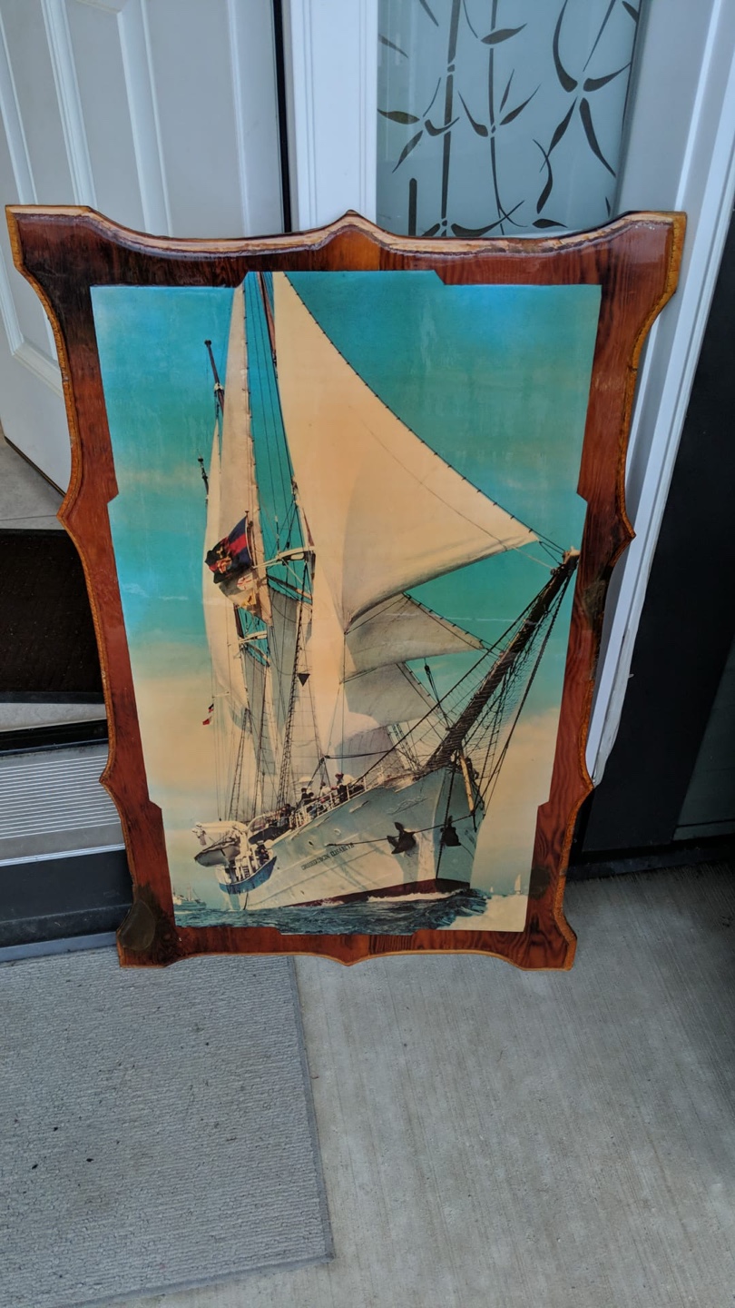 Vintage Framed Sailing Ship Print