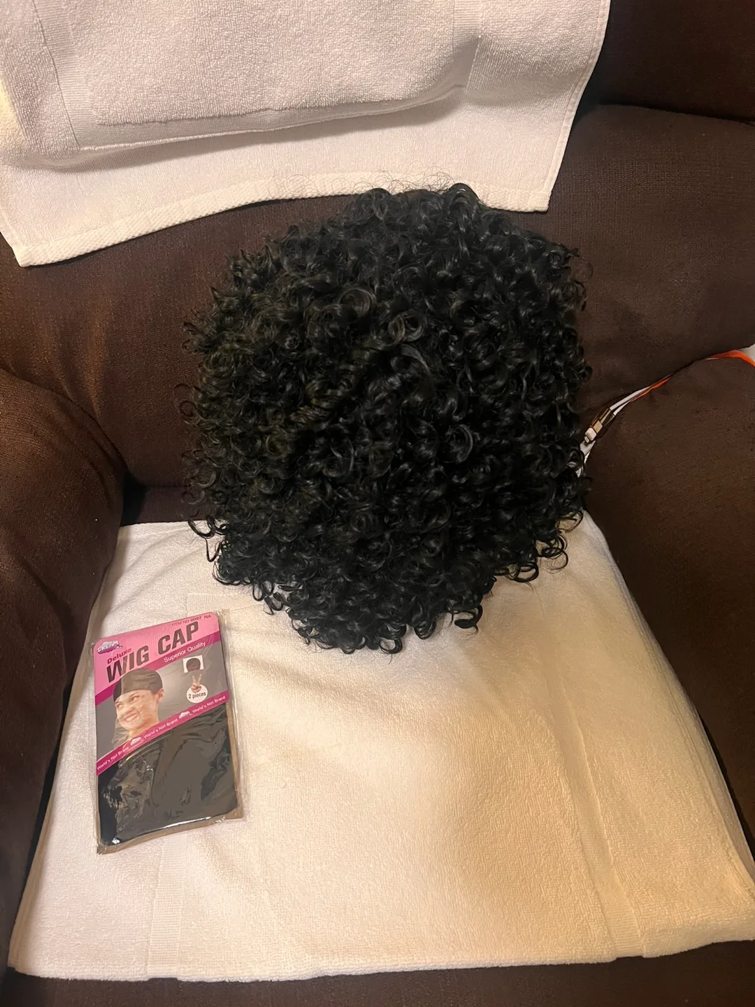 Curly Black Wig with Cap image indicator(2)