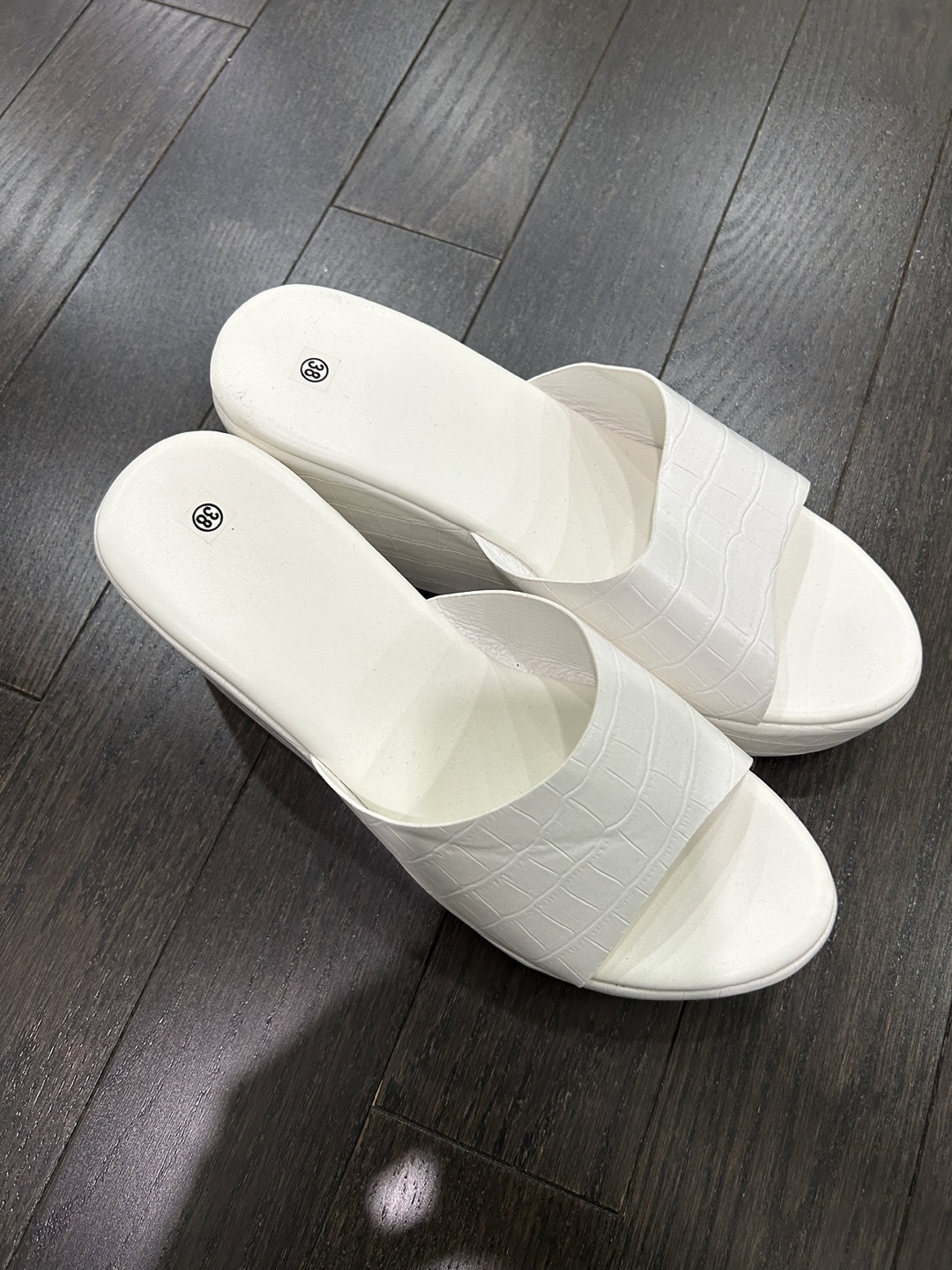 White Wedge Sandals - Size 38 - photo 2