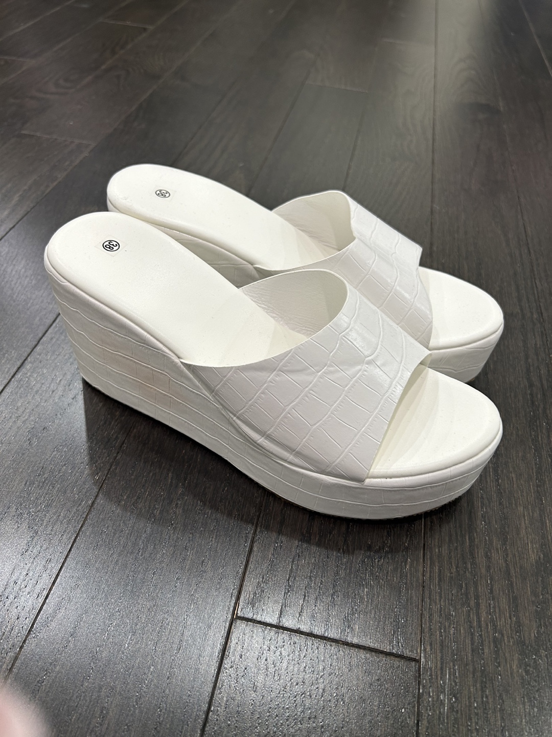 White Wedge Sandals - Size 38