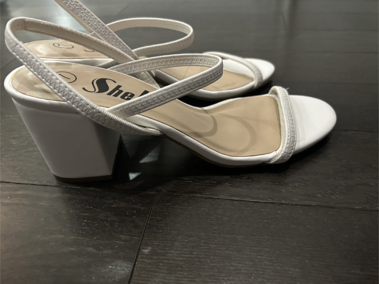 Shein White Strappy Heels - Size 7