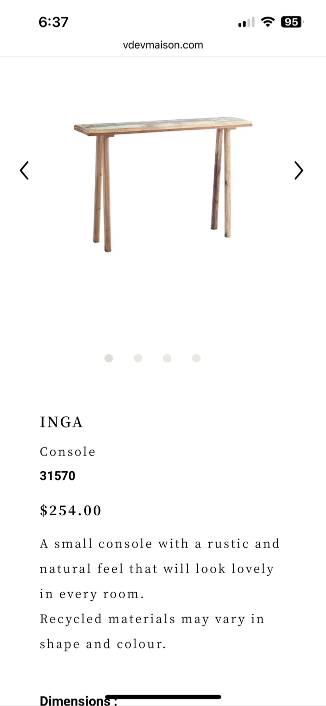 Wooden Console Table - photo 4