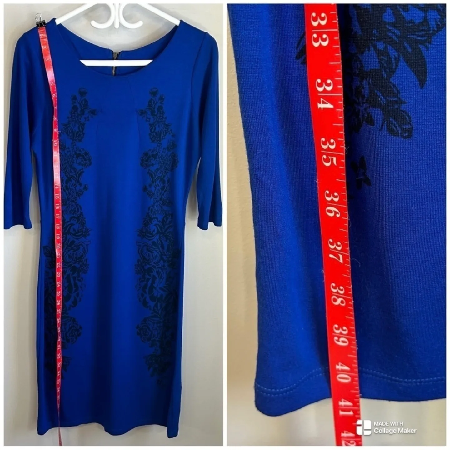 Venus Half Sleeve Floral Fitted Bodycon Midi Dress Womens Sz 10 image indicator(8)