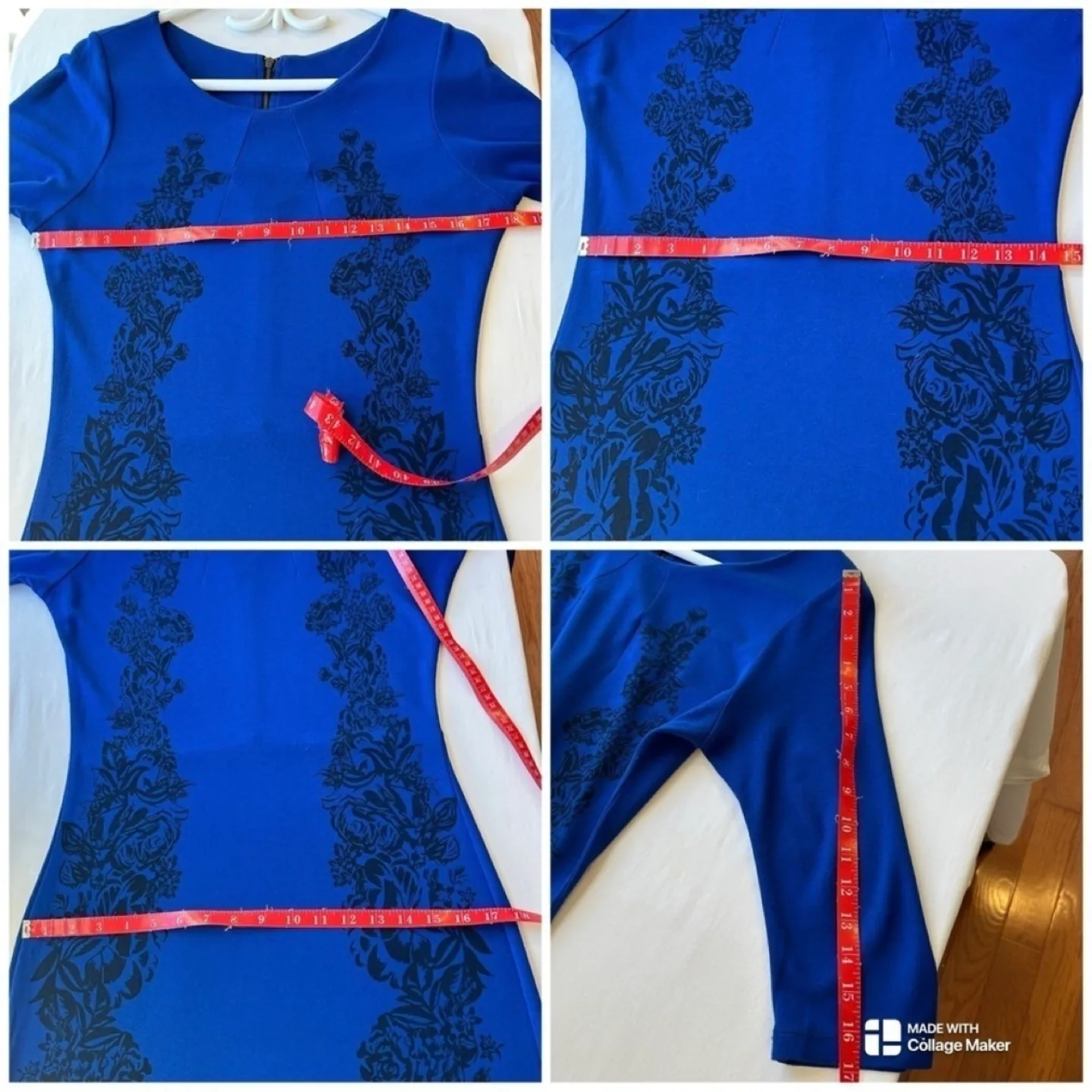 Venus Half Sleeve Floral Fitted Bodycon Midi Dress Womens Sz 10 image indicator(7)