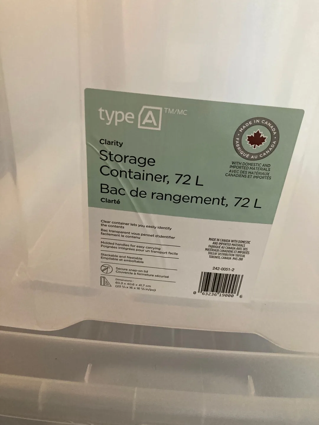 4 Clear Storage Containers (72L) image indicator(2)