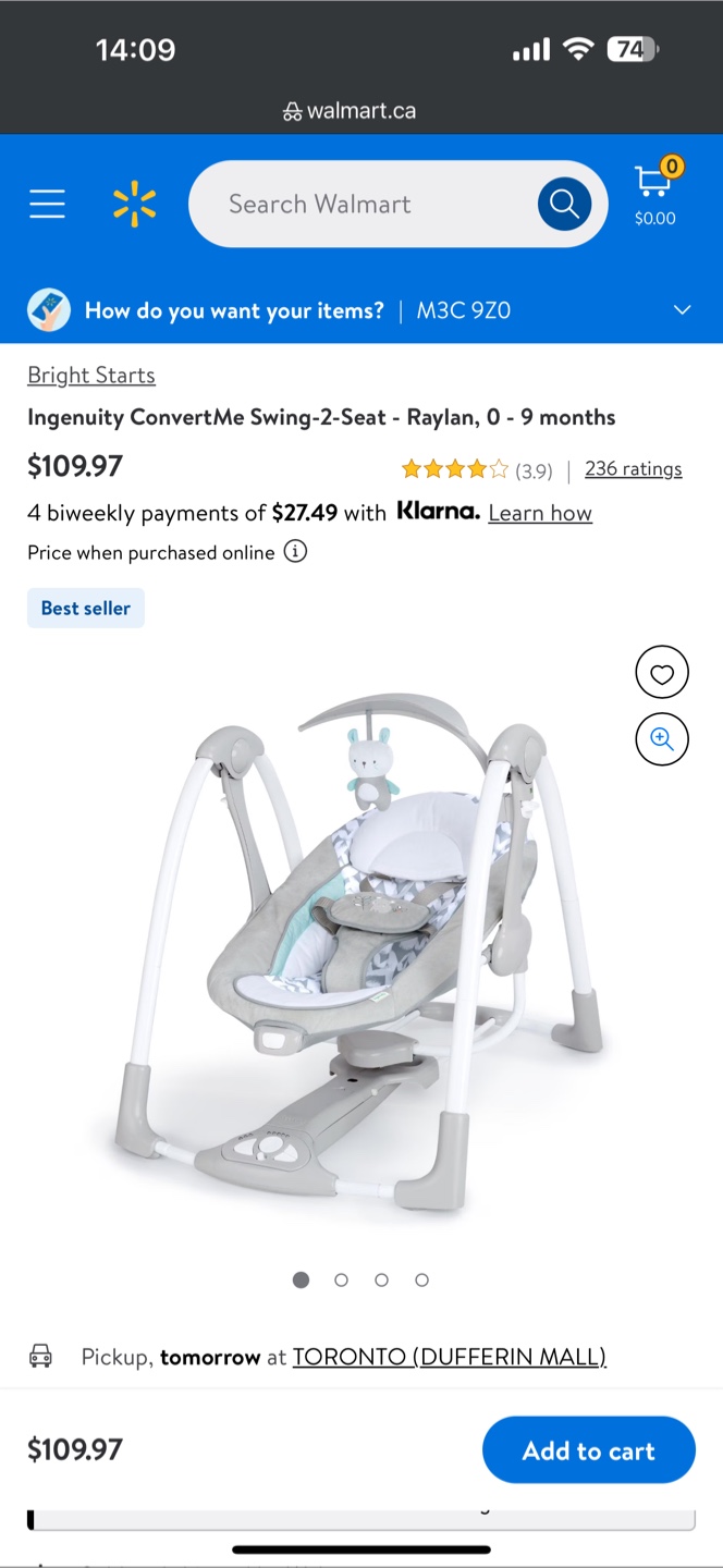 Ingenuity Foldable Baby Swing