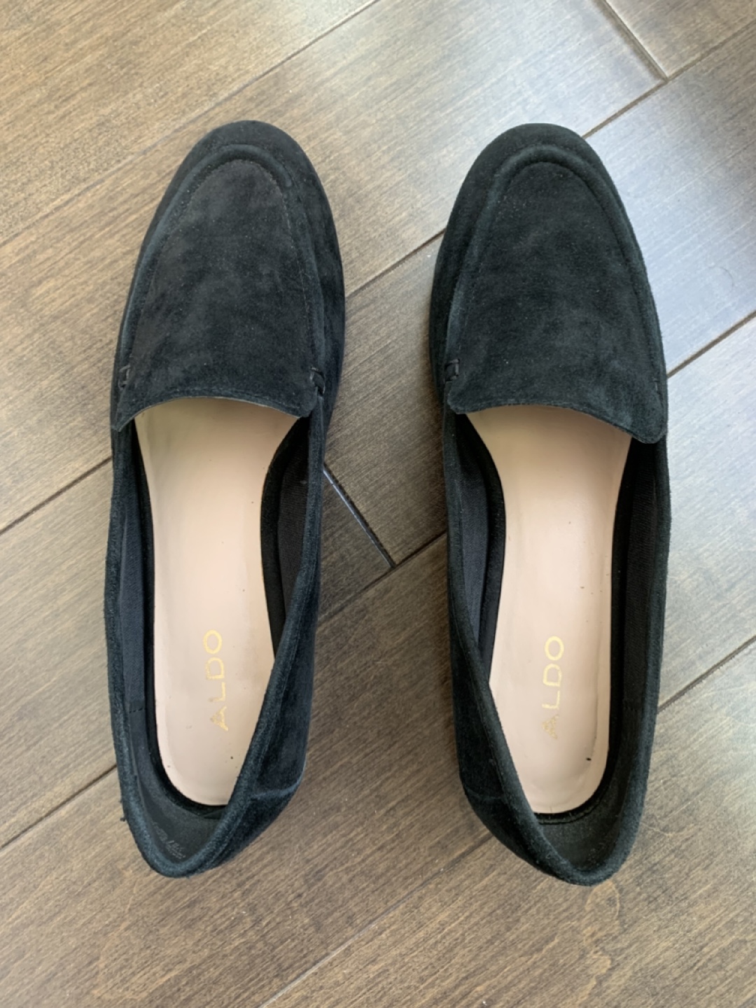 Aldo Black Genuine Suede Loafers (size 7.5)