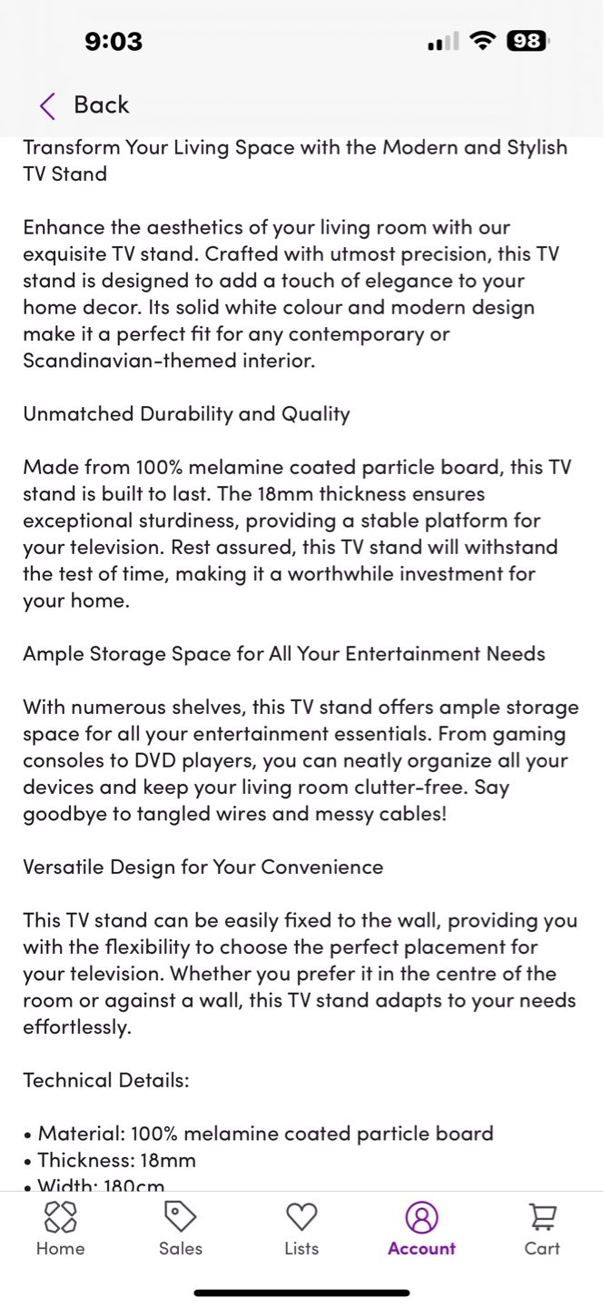 Modern White TV Stand - photo 3