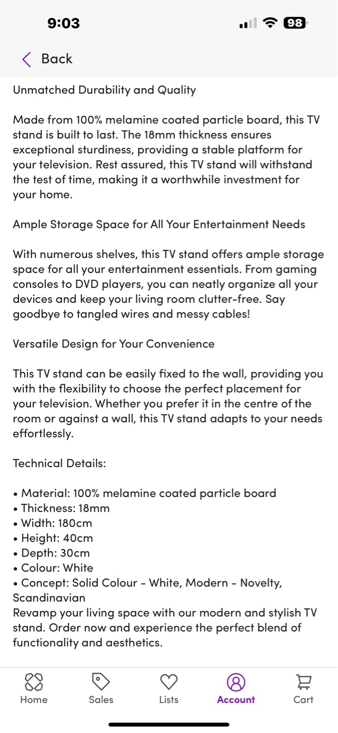 Modern White TV Stand - photo 2