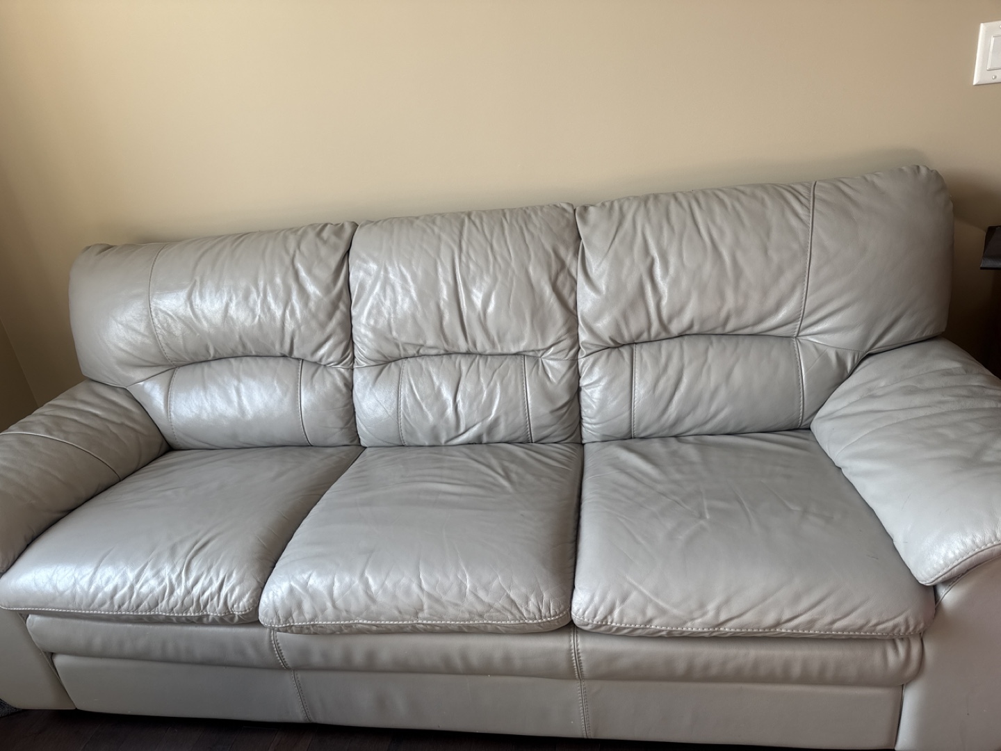 Off-White Leather Couch