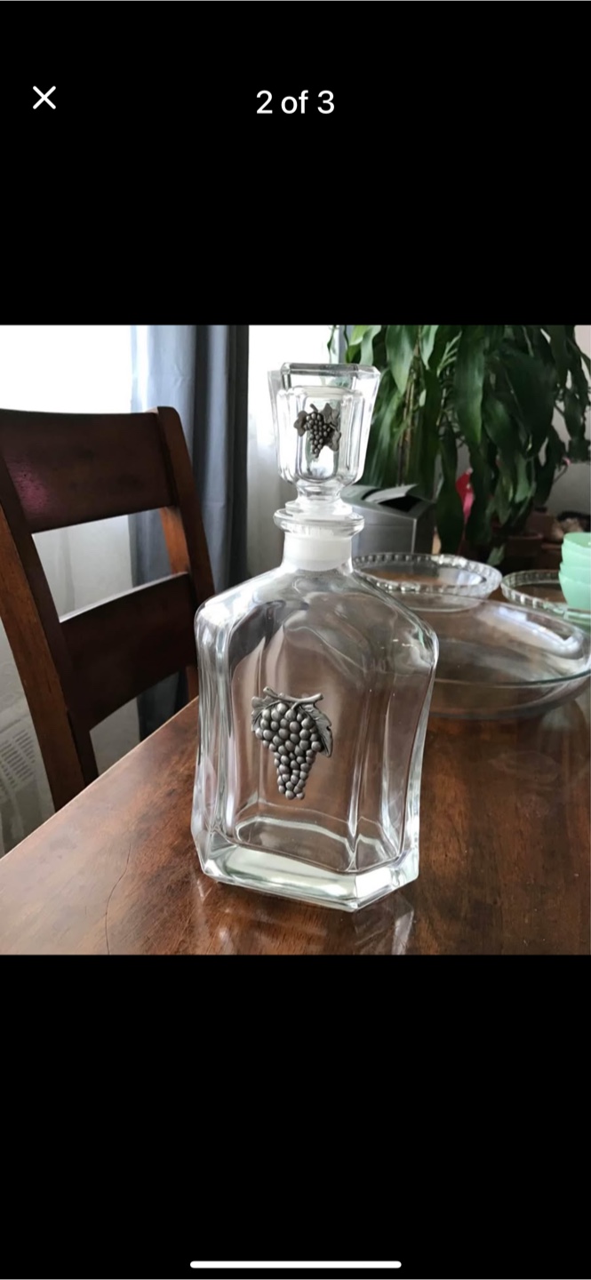 Vintage Decanter with Grape Motif - photo 2