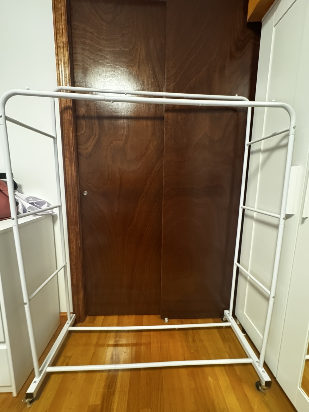 White Metal Rolling Clothes Rack - photo 2