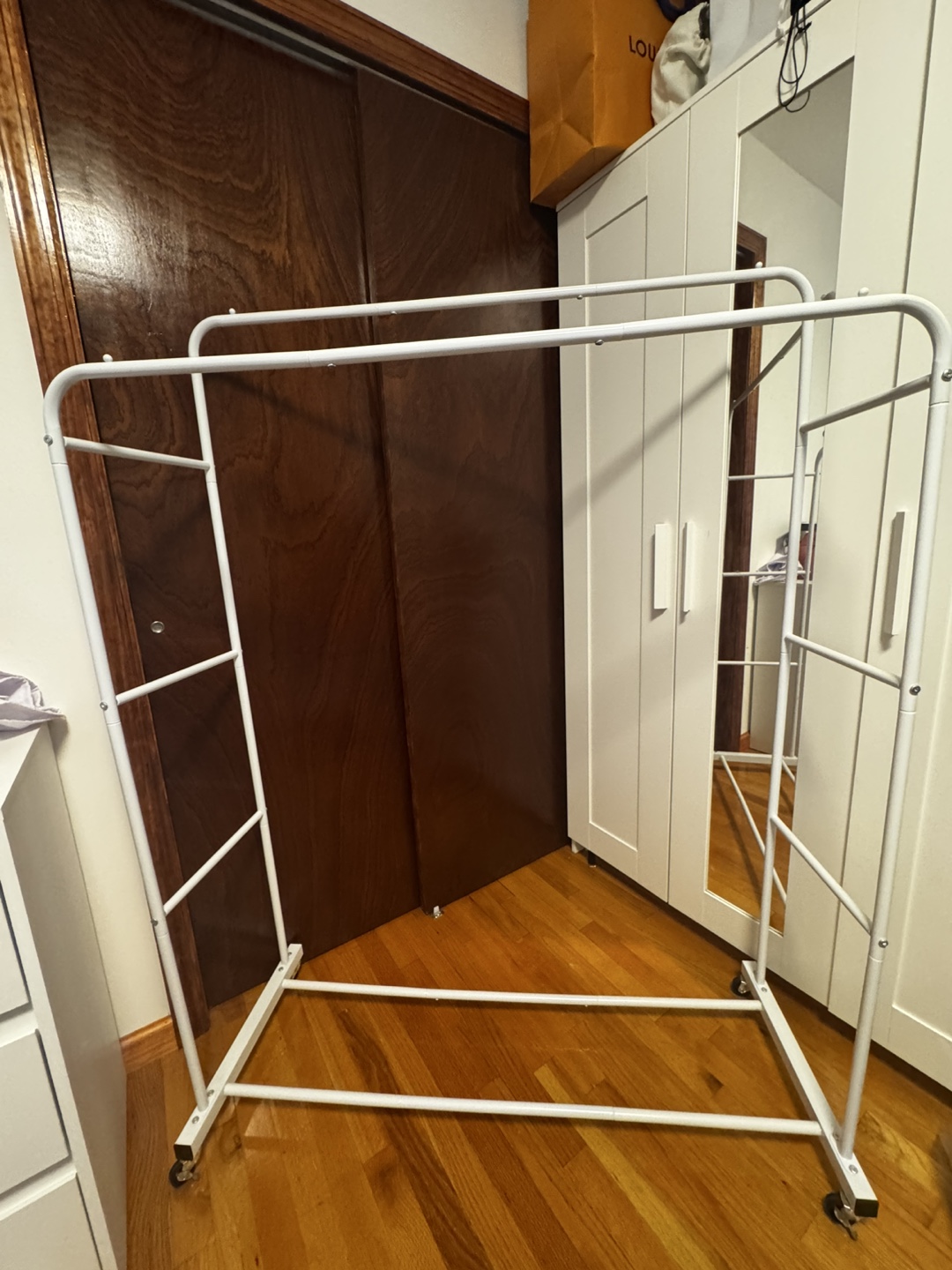 White Metal Rolling Clothes Rack - photo 4