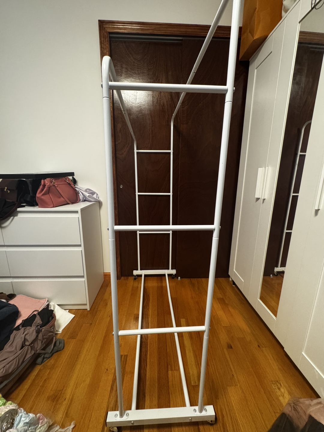 White Metal Rolling Clothes Rack - photo 3