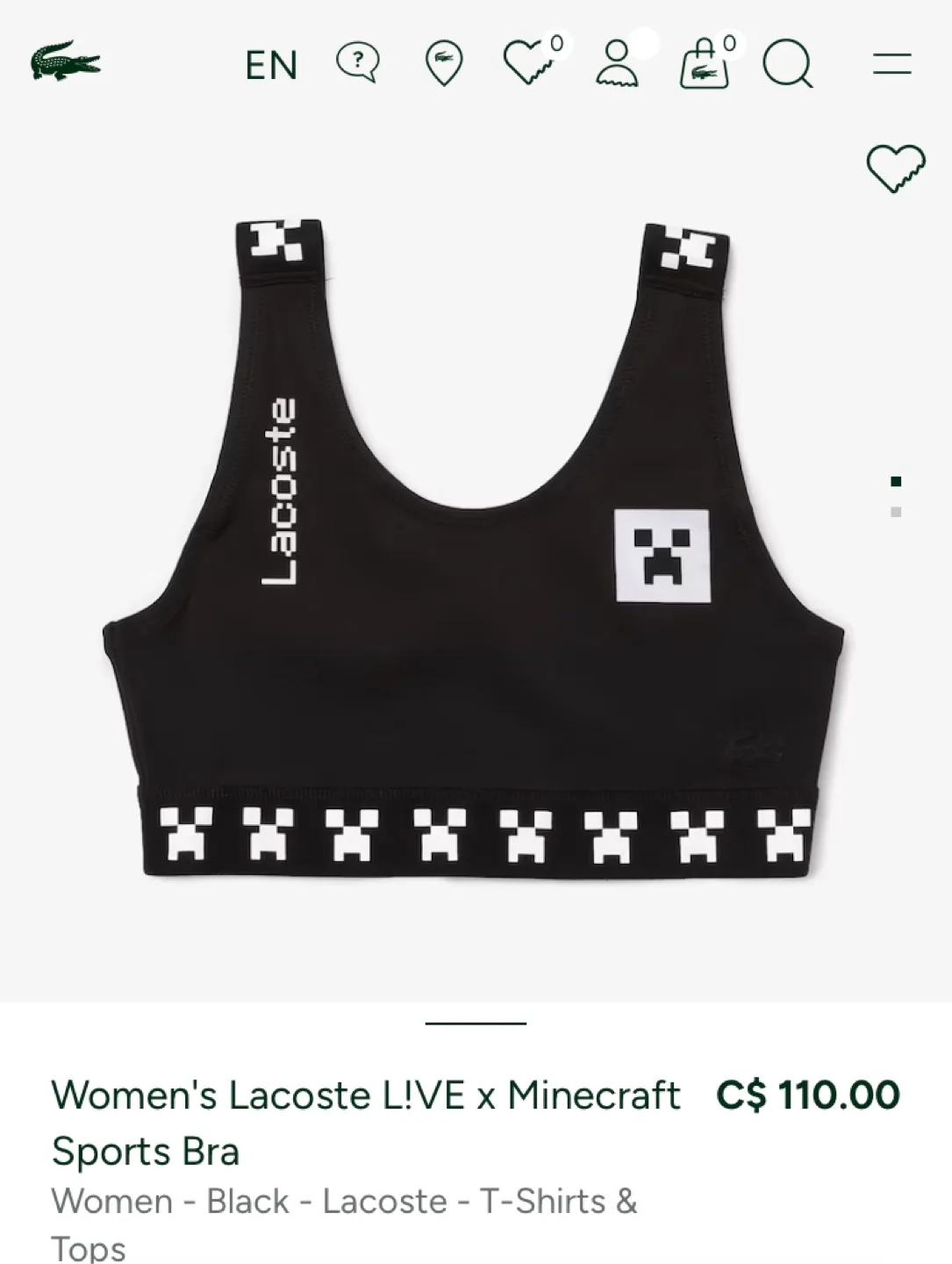 New Lacoste x Minecraft Sport Bra image indicator(5)