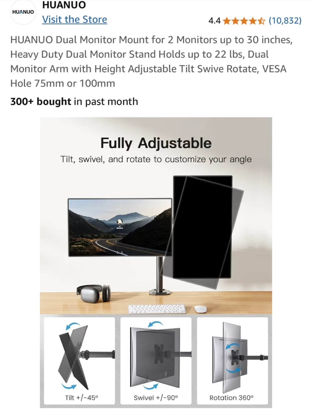 Dual Monitor Mount image indicator(3)