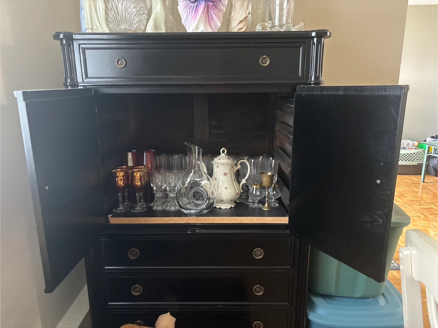 Black Cabinet with Drawers and Doors image indicator(2)