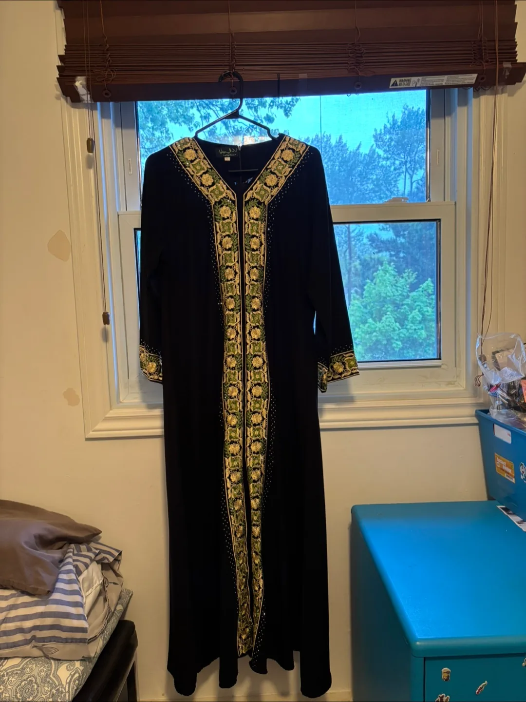 Black long dress with embroidery image indicator(2)