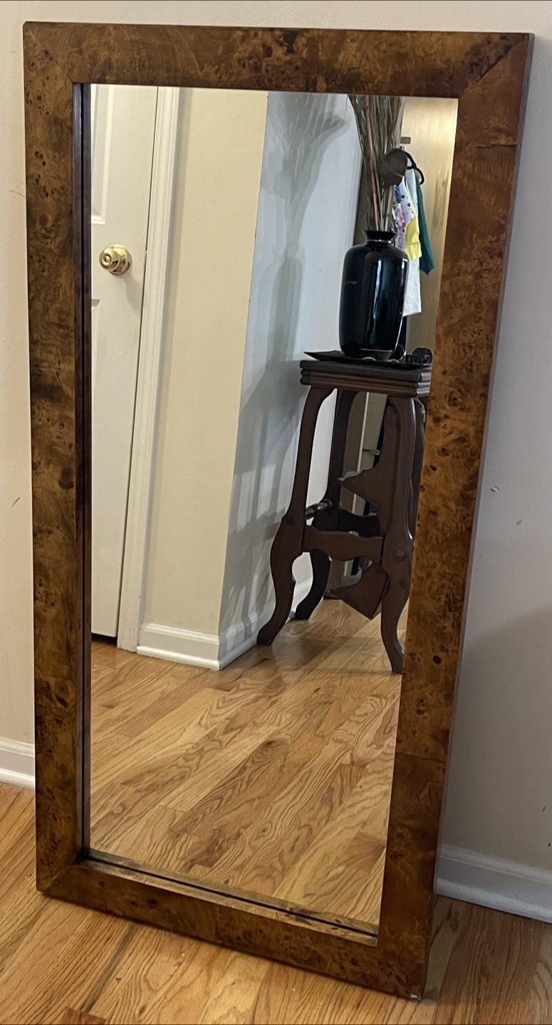Burl Wood Framed Mirror