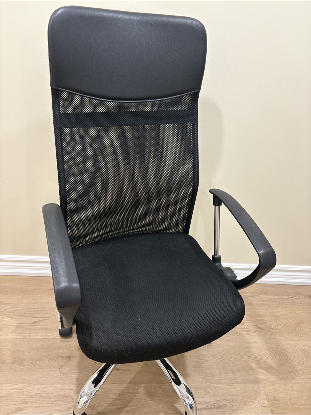 Set of 2 - Adjustable Height Black Office Chair