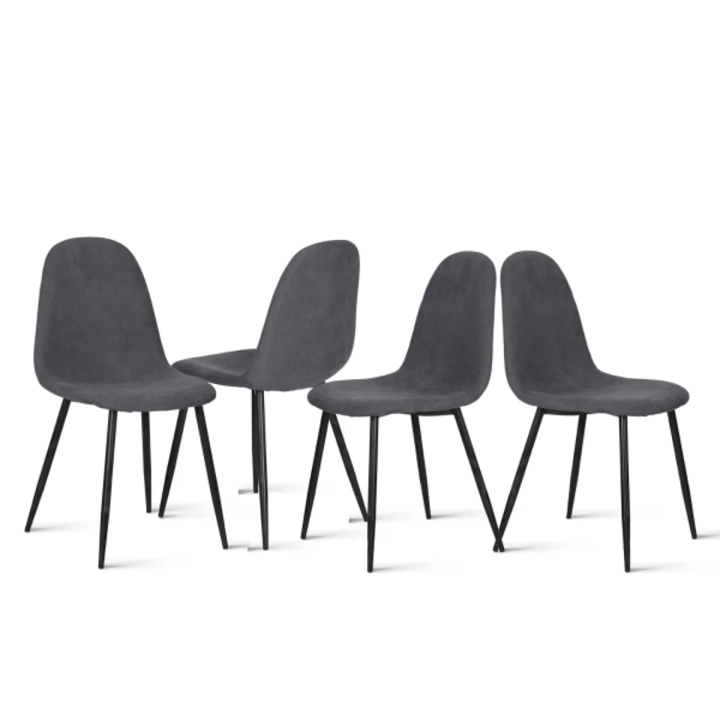Set of 4 Dining Chairs Grey thumbnail