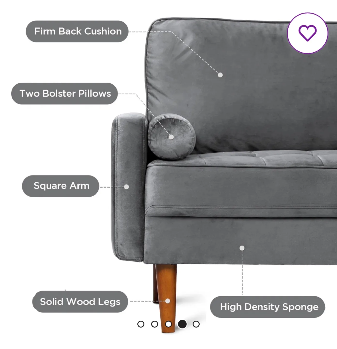 90% new🌈🌸Grey Velvet Couch image indicator(10)