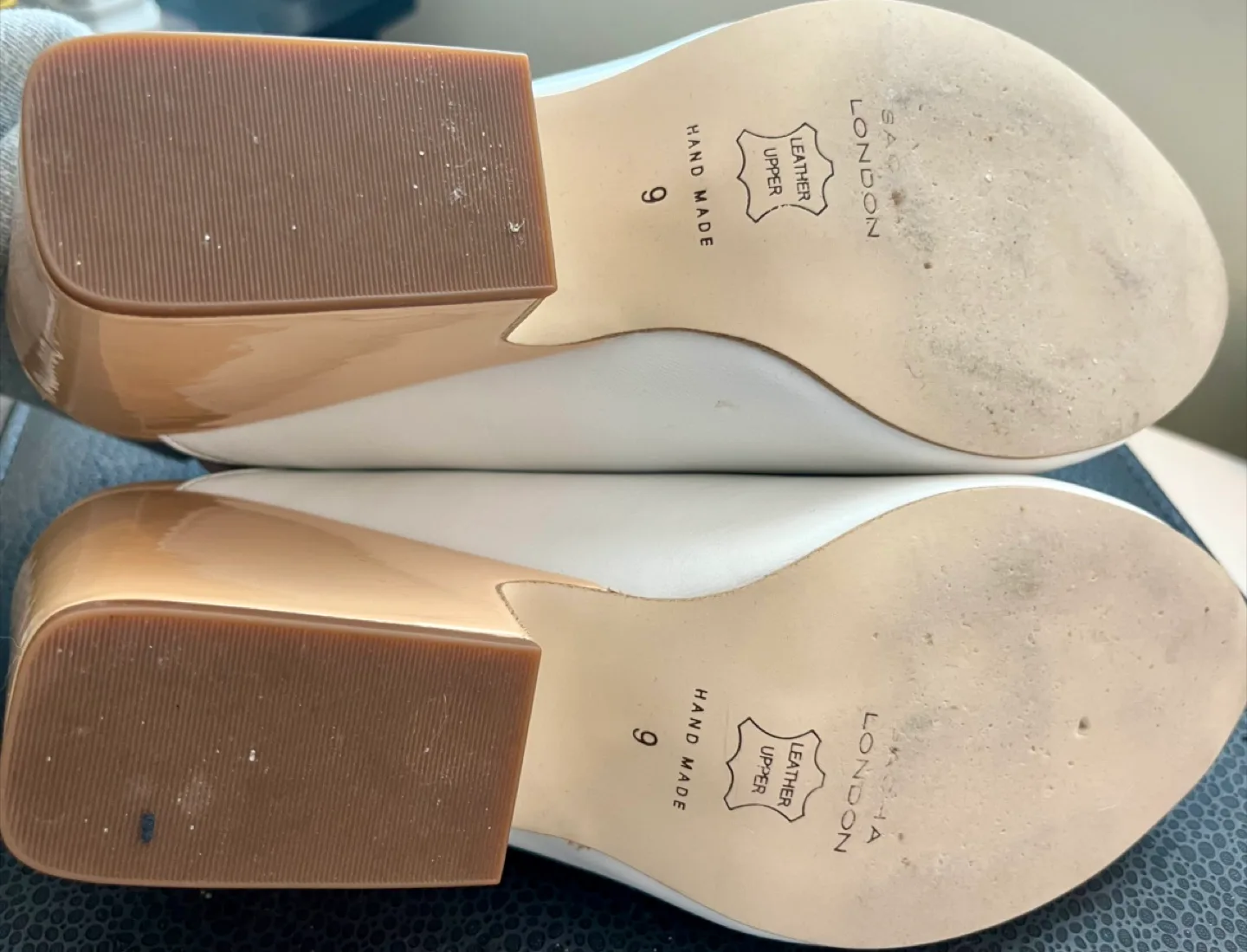 Sacha London White Leather Slingback Heels image indicator(4)