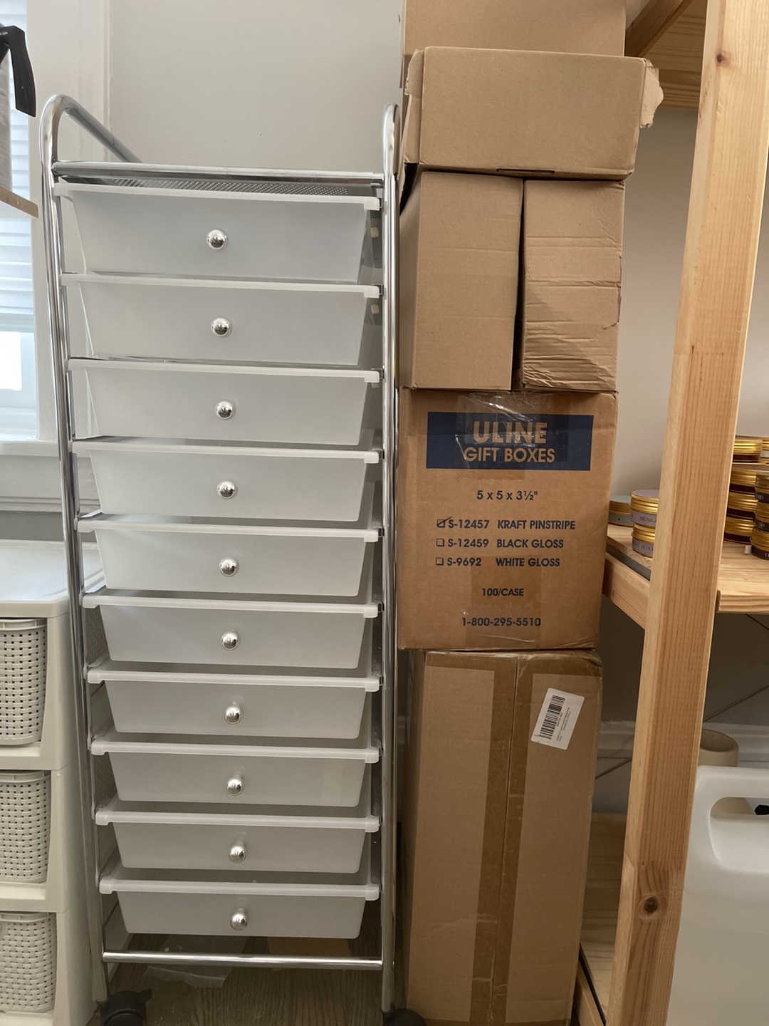 Rolling Storage Cart with Drawers - photo 2