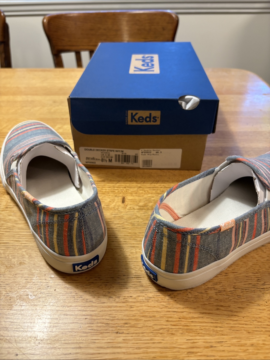 Keds Double Decker Stripe Navy/Multi Women's Slip-On Sneakers - photo 3