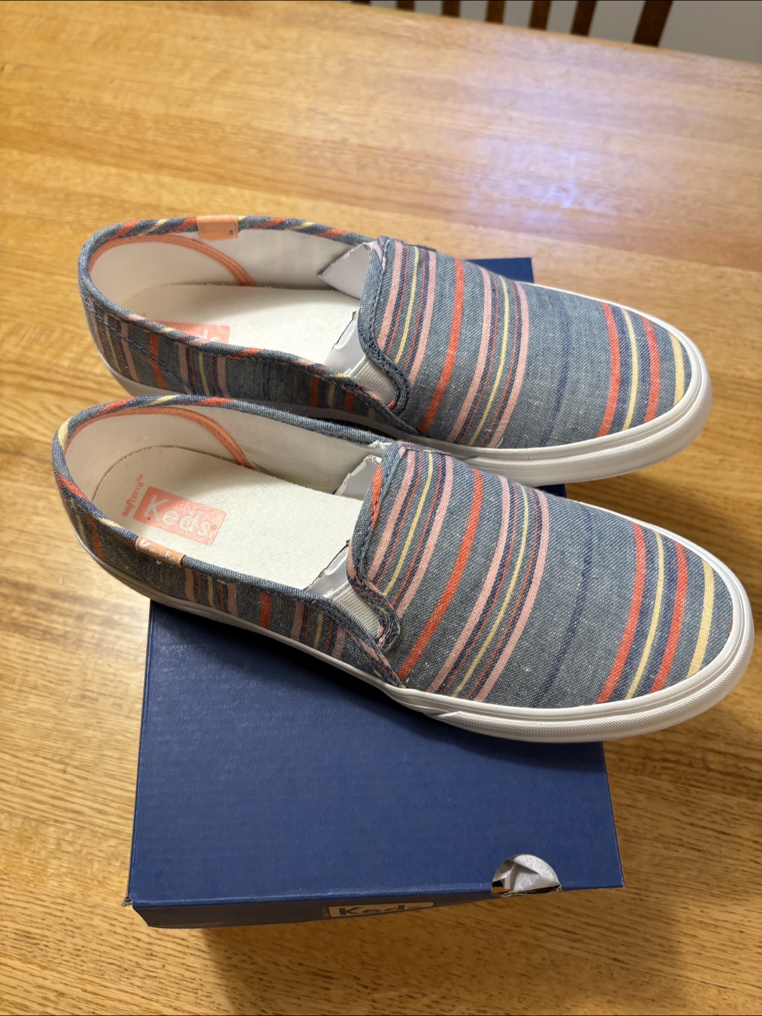 Keds Double Decker Stripe Navy/Multi Women's Slip-On Sneakers - photo 2