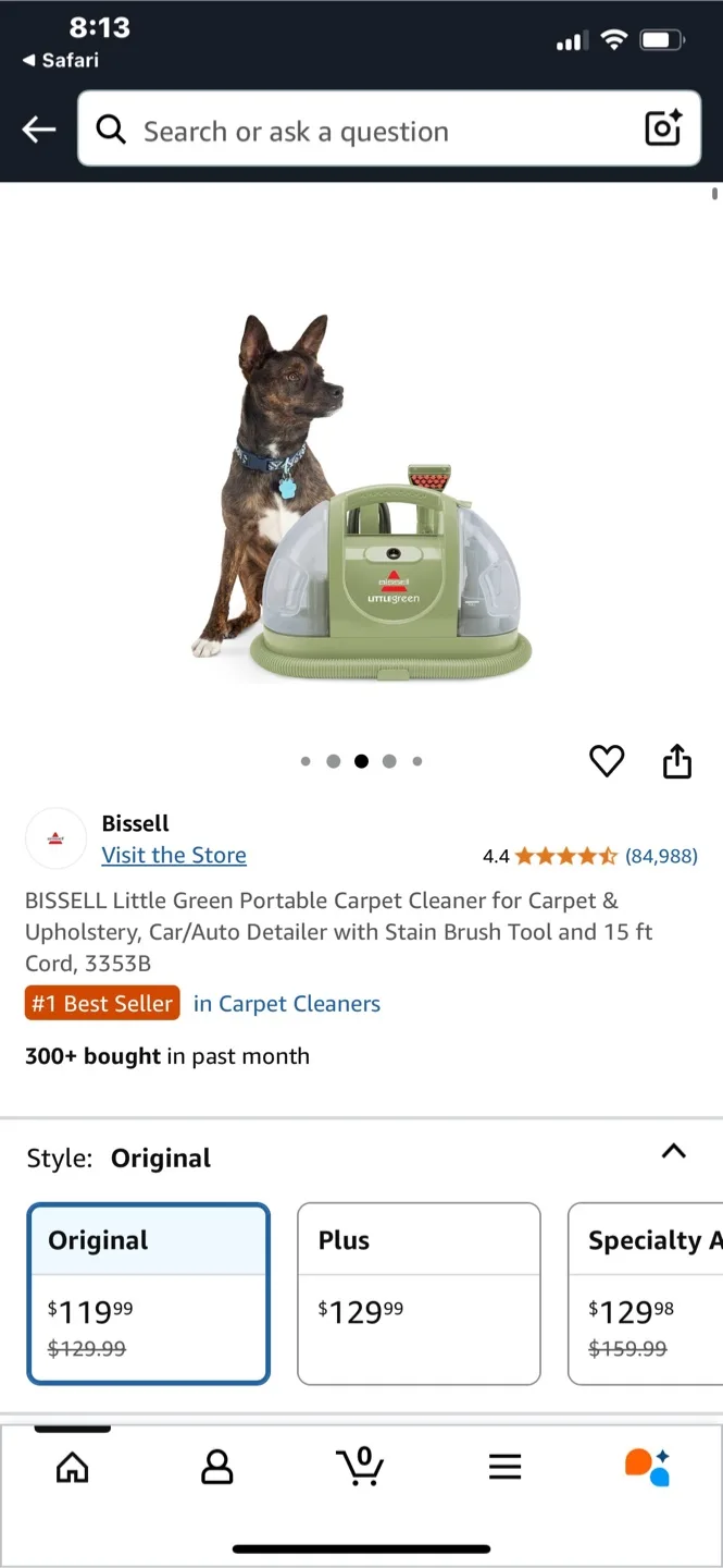 Bissell Little Green Portable Carpet Cleaner thumbnail