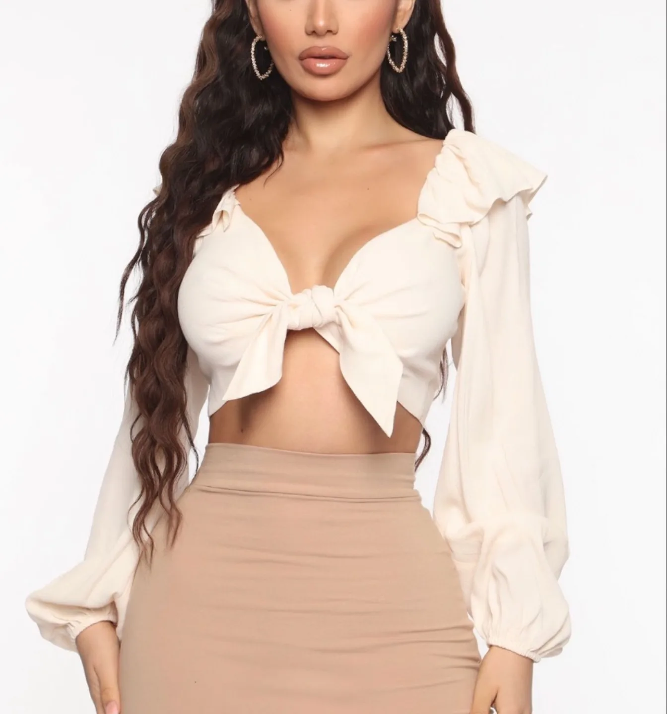 Fashion Nova Bow Crop Top thumbnail